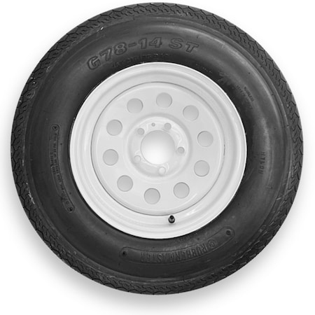 Rubbermaster - Steel Master Rubbermaster G78-14 ST215/75D14 6 Ply Highway Rib Tire and 5 on 4.5 Modular Wheel Assembly 599475